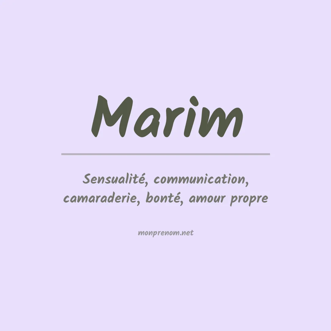 Signification du Prénom Marim