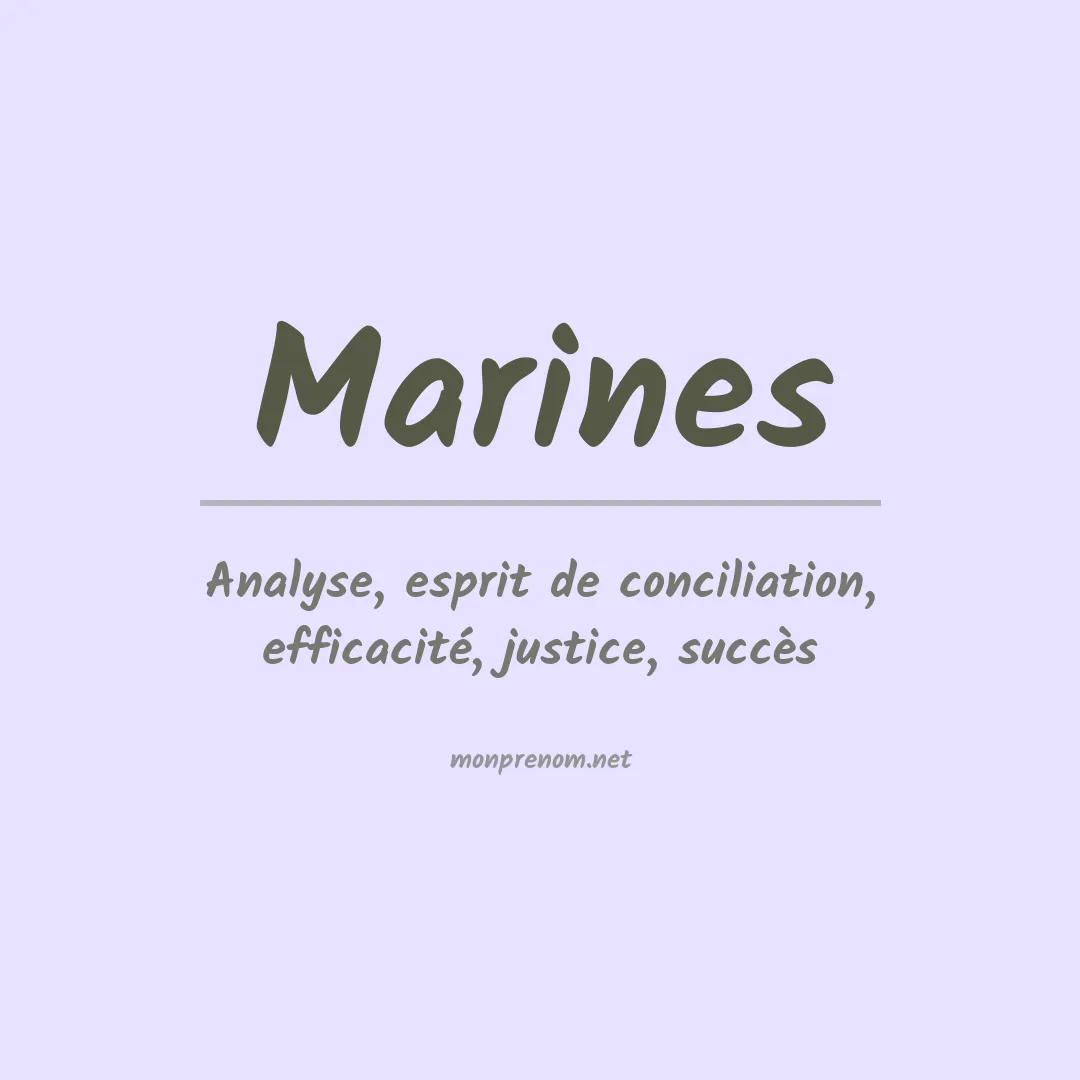 Signification du Prénom Marines