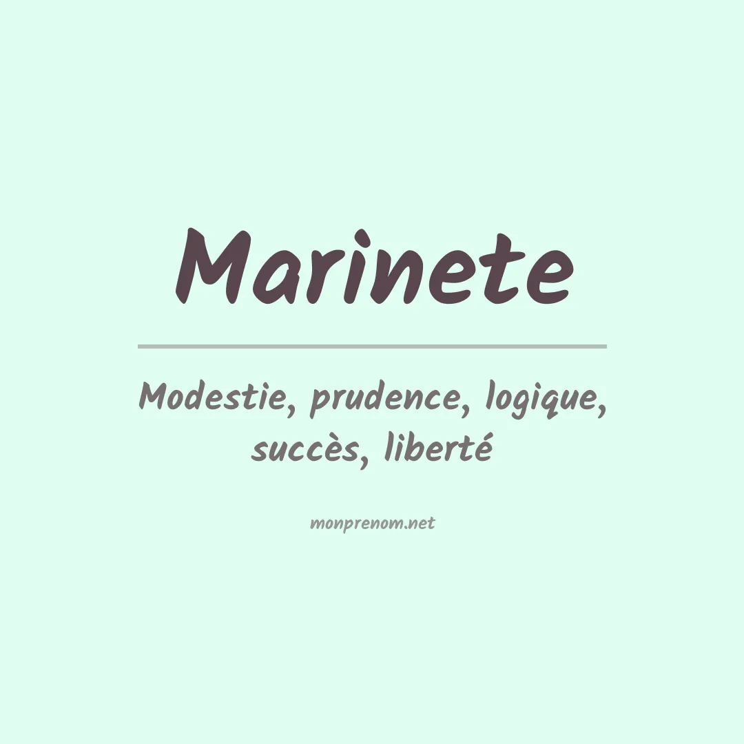Signification du Prénom Marinete Signification du Prénom Marinete