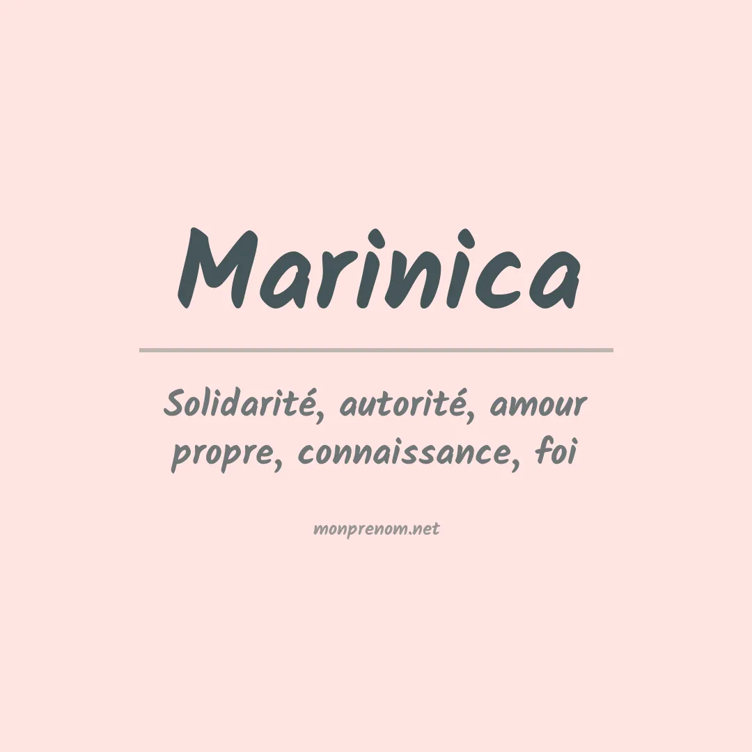 Signification du Prénom Marinica