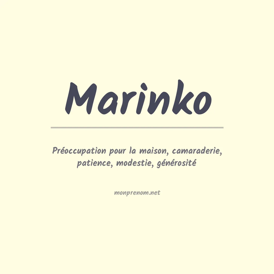 Signification du Prénom Marinko