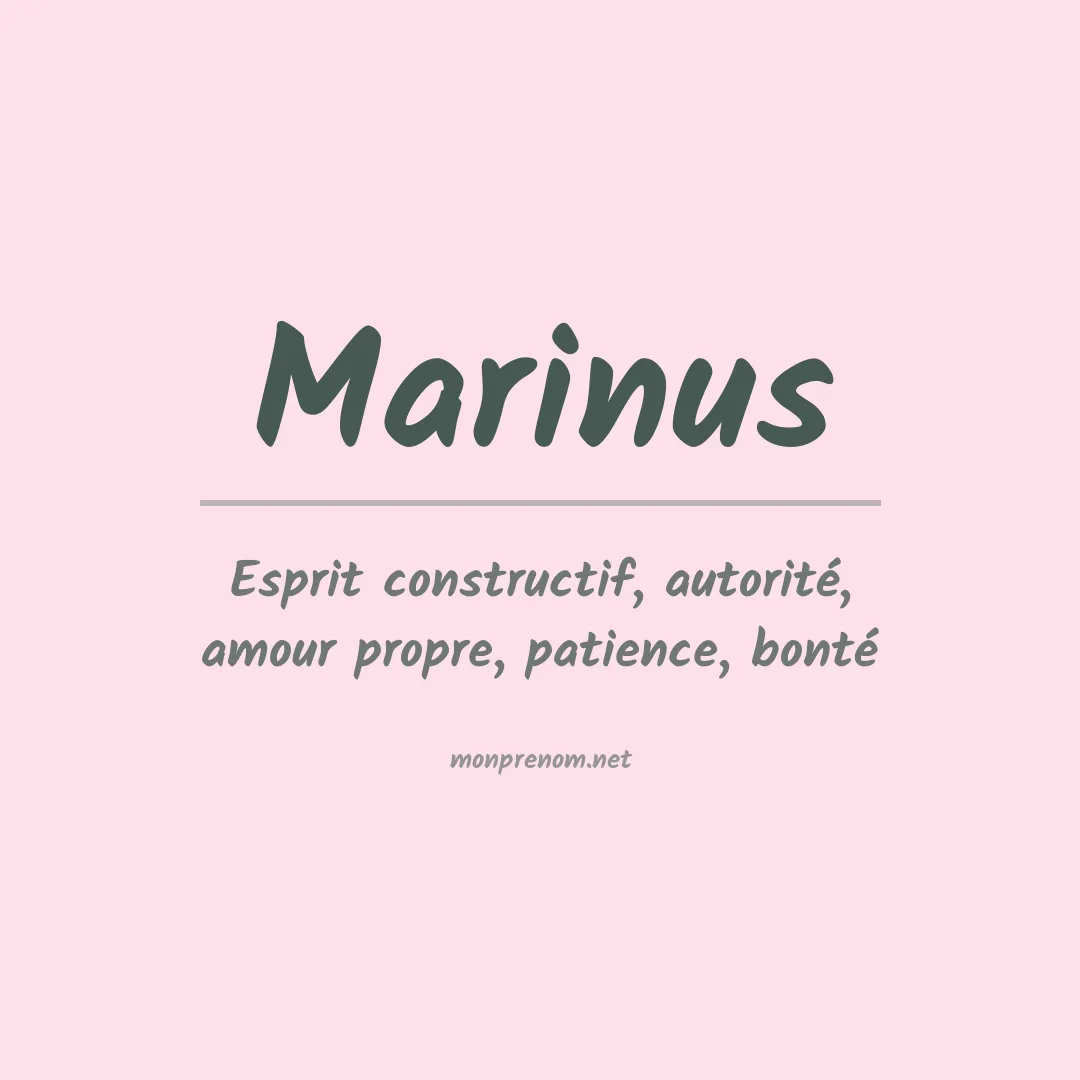Signification du Prénom Marinus