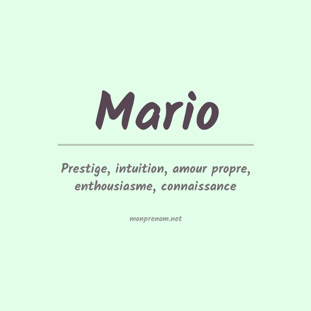 Signification du Prénom Mario