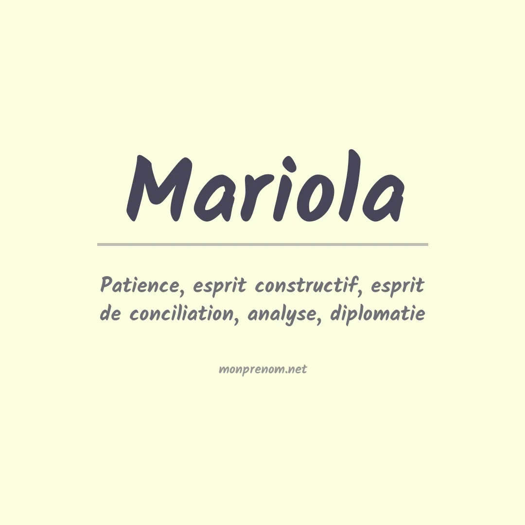 Signification du Prénom Mariola