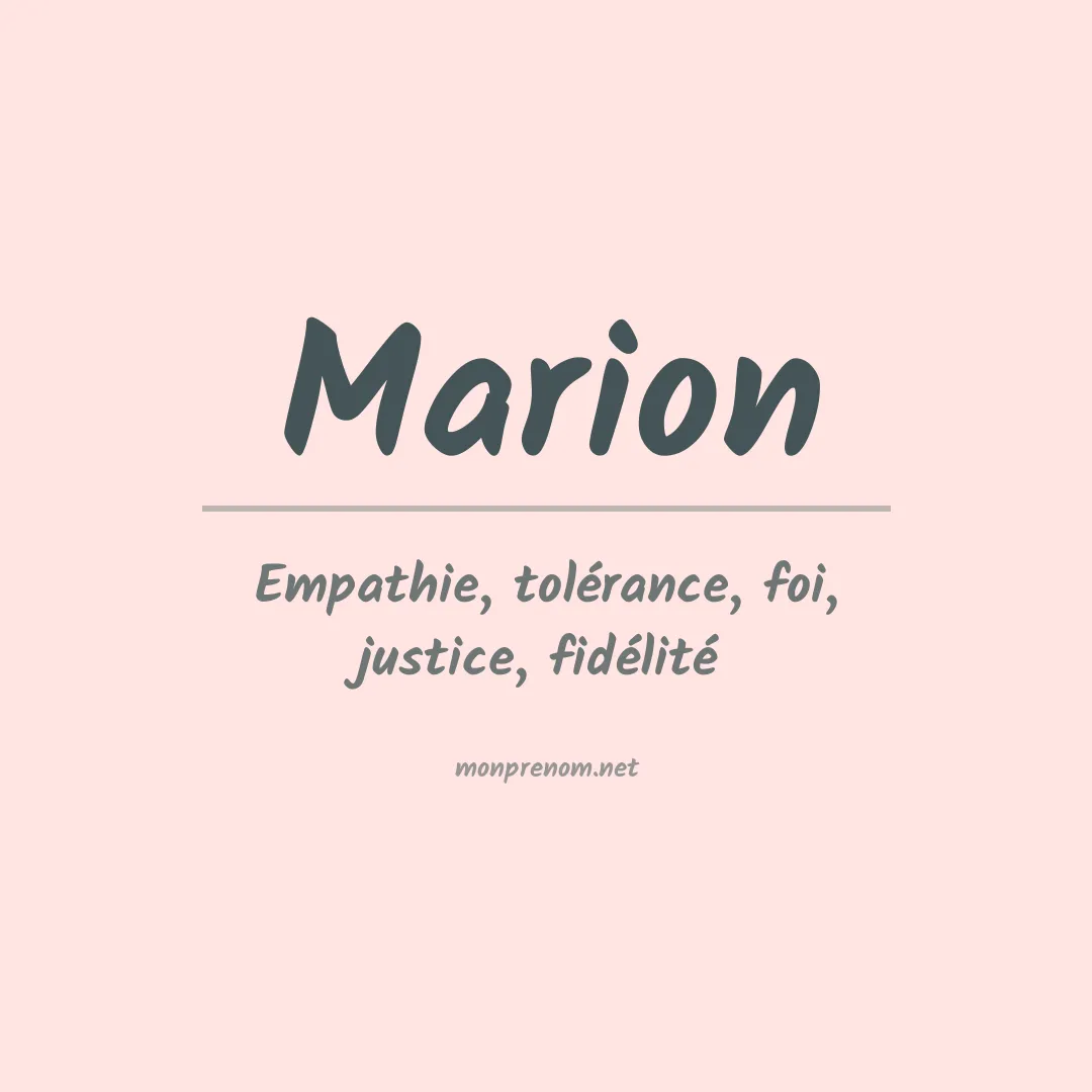 Signification du Prénom Marion