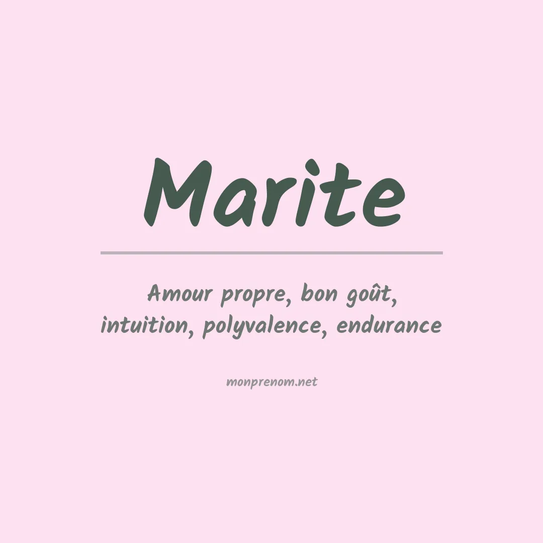 Signification du Prénom Marite Signification du Prénom Marite