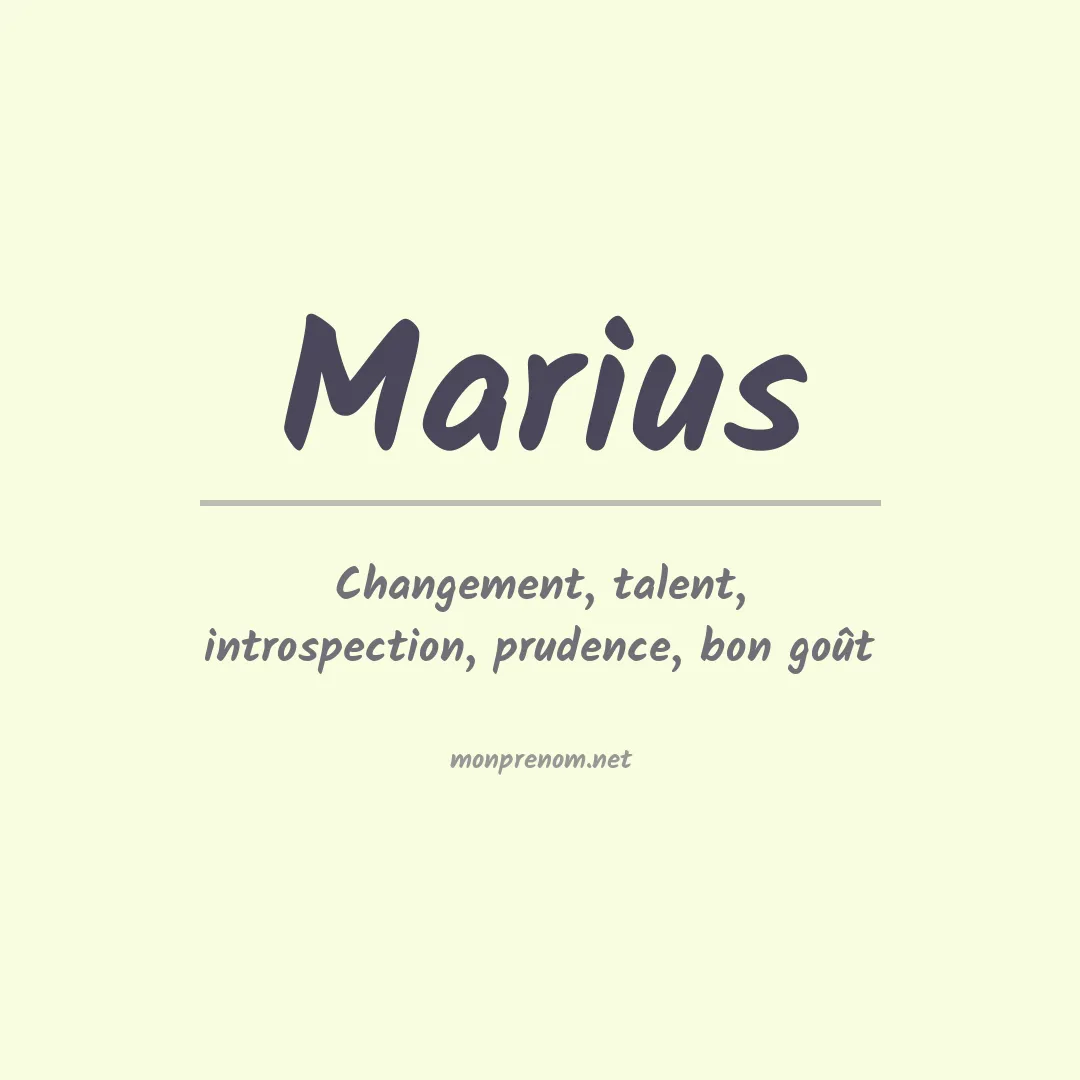 Signification du Prénom Marius