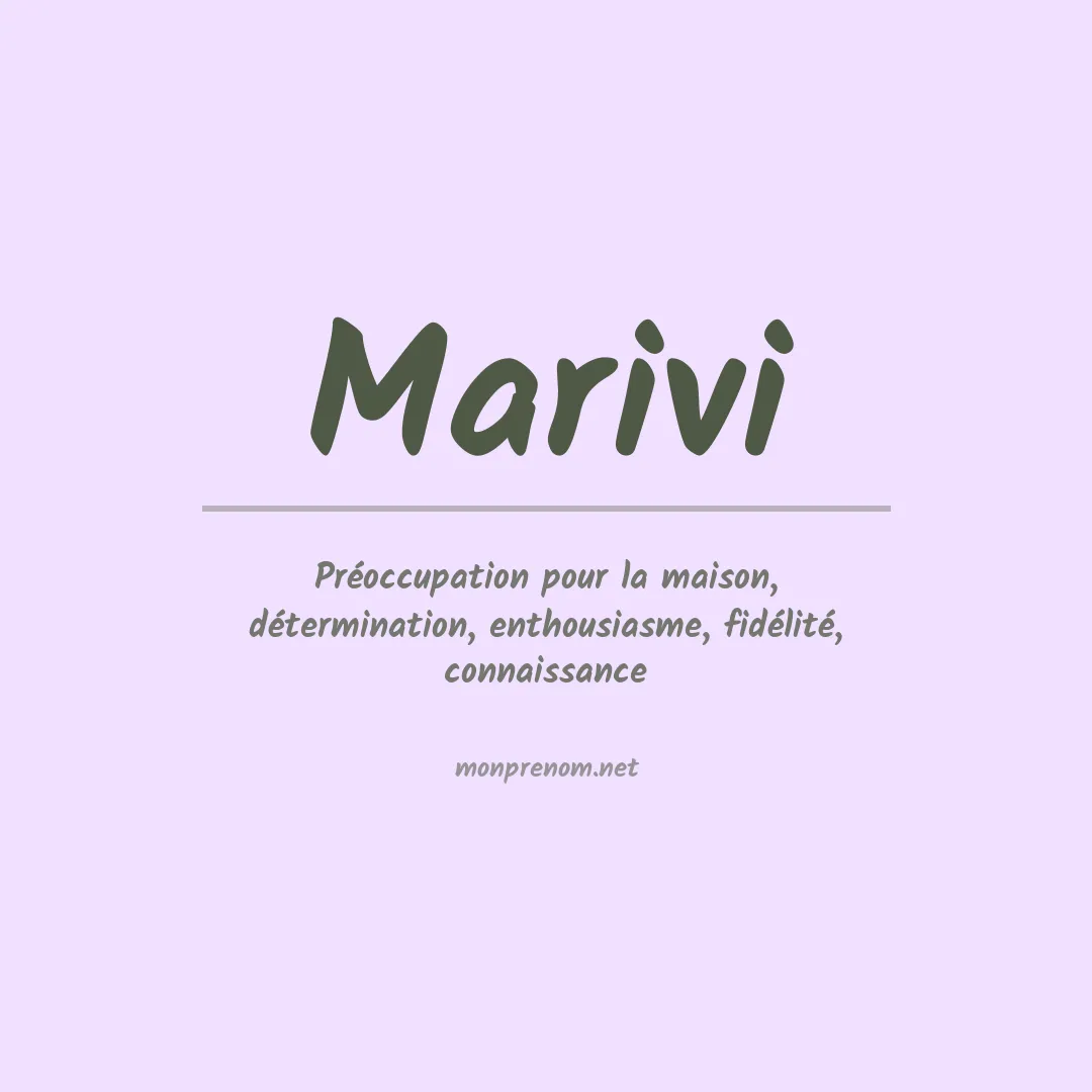 Signification du Prénom Marivi Signification du Prénom Marivi