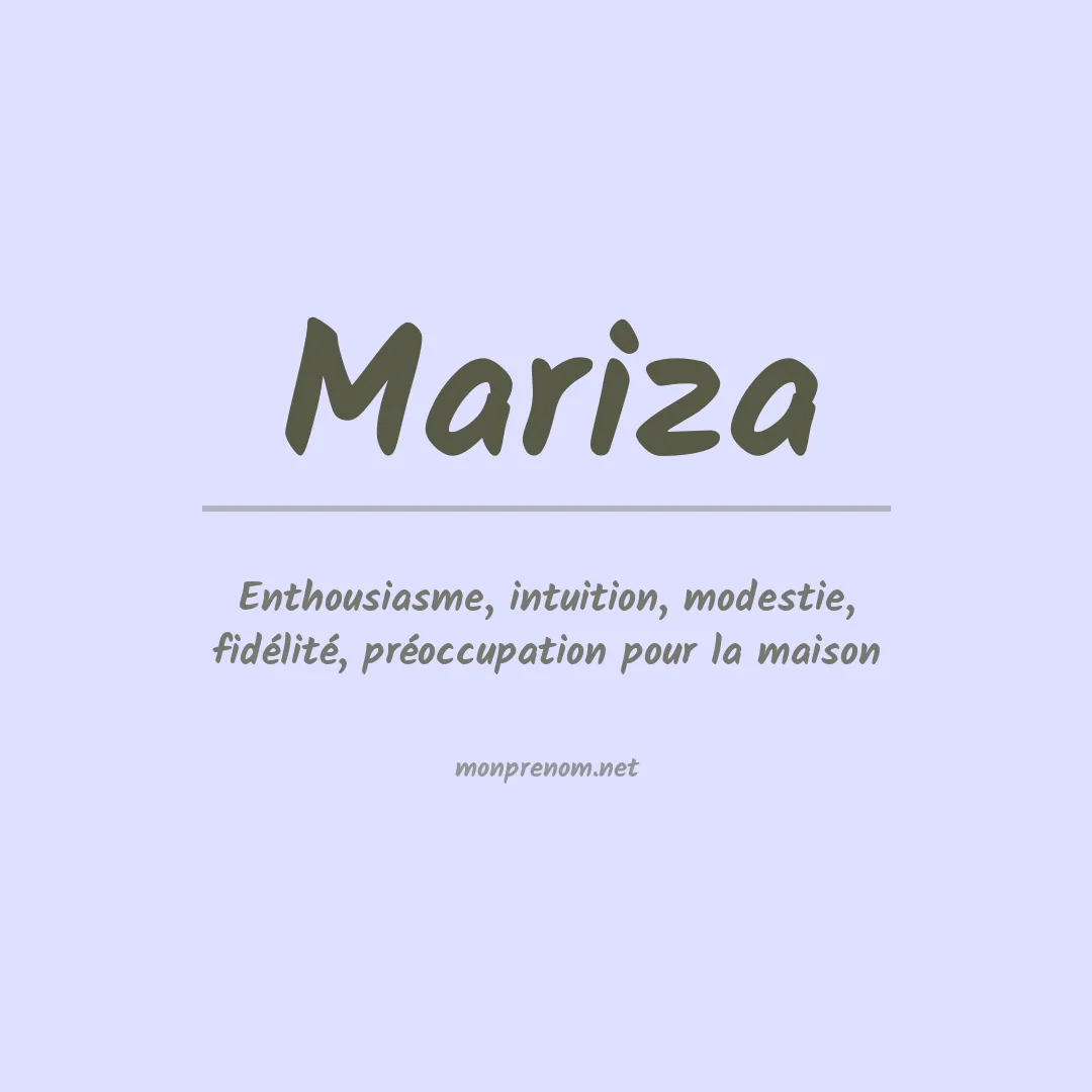 Signification du Prénom Mariza