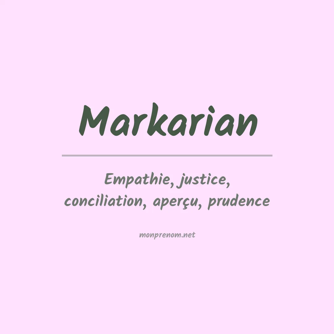 Signification du Prénom Markarian