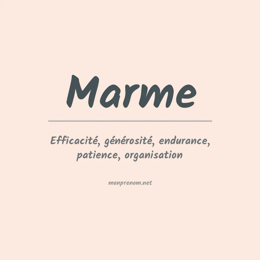 Signification du Prénom Marme