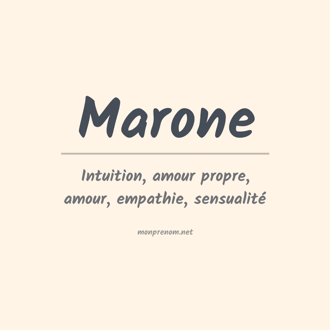 Signification du Prénom Marone