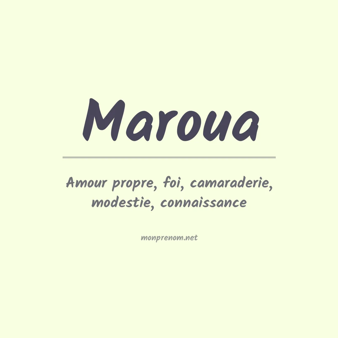 Signification du Prénom Maroua Signification du Prénom Maroua