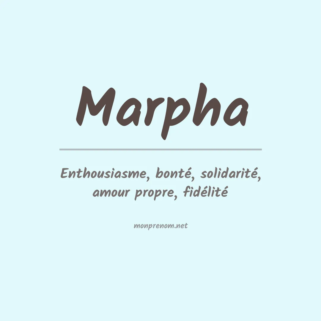 Signification du Prénom Marpha