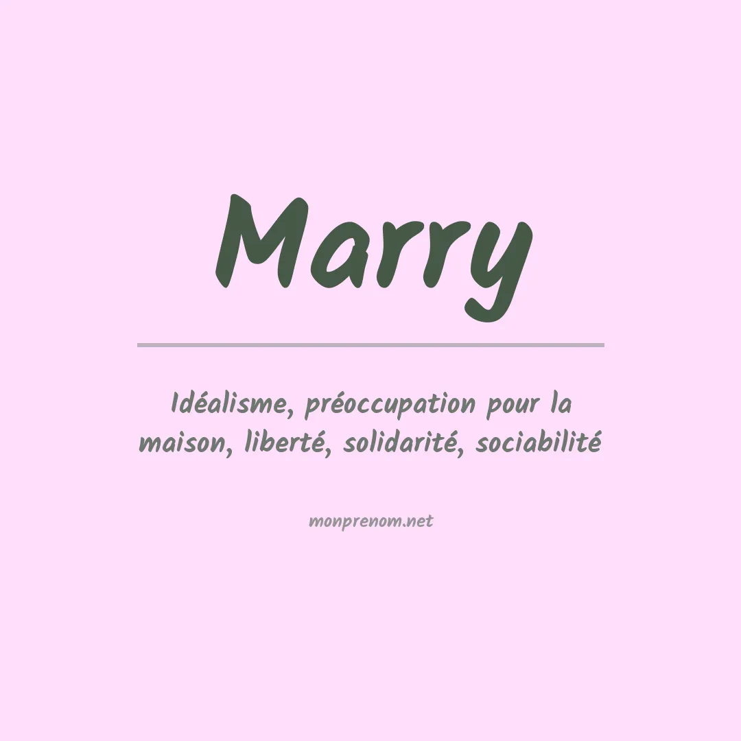 Signification du Prénom Marry