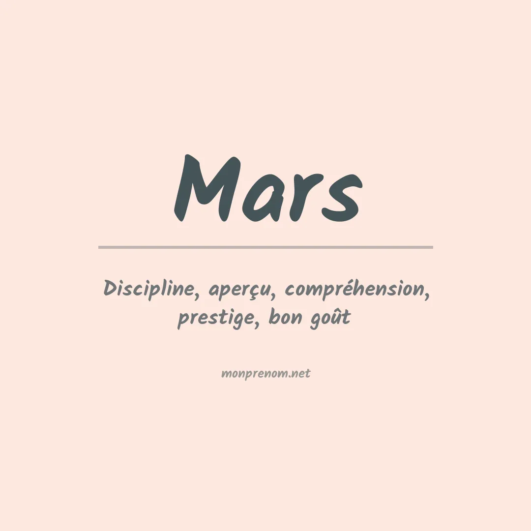 Signification du Prénom Mars