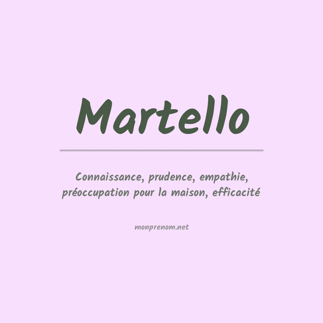 Signification du Prénom Martello