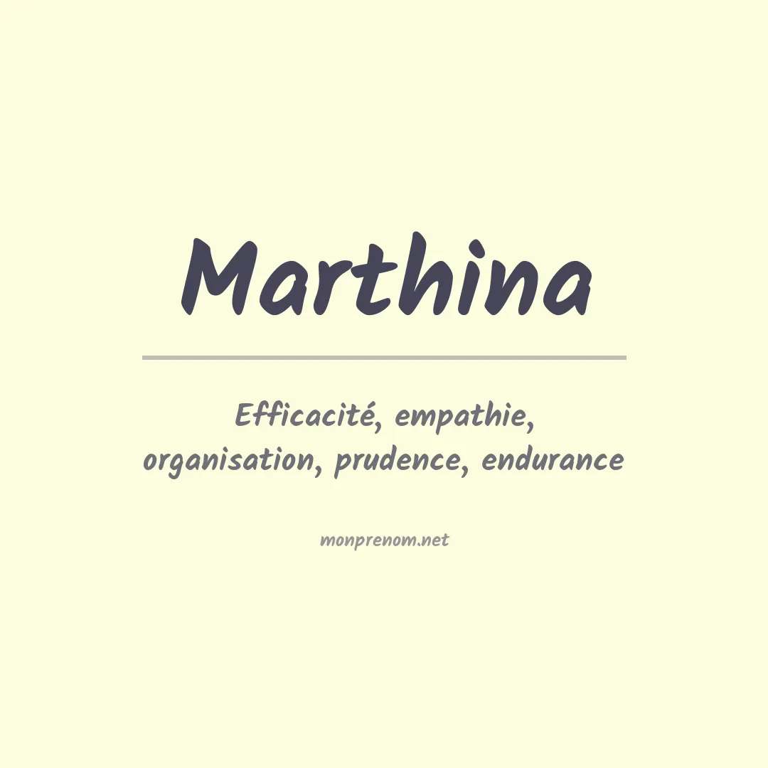 Signification du Prénom Marthina