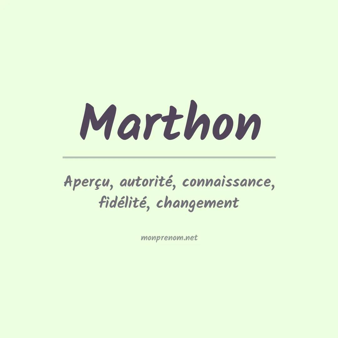 Signification du Prénom Marthon