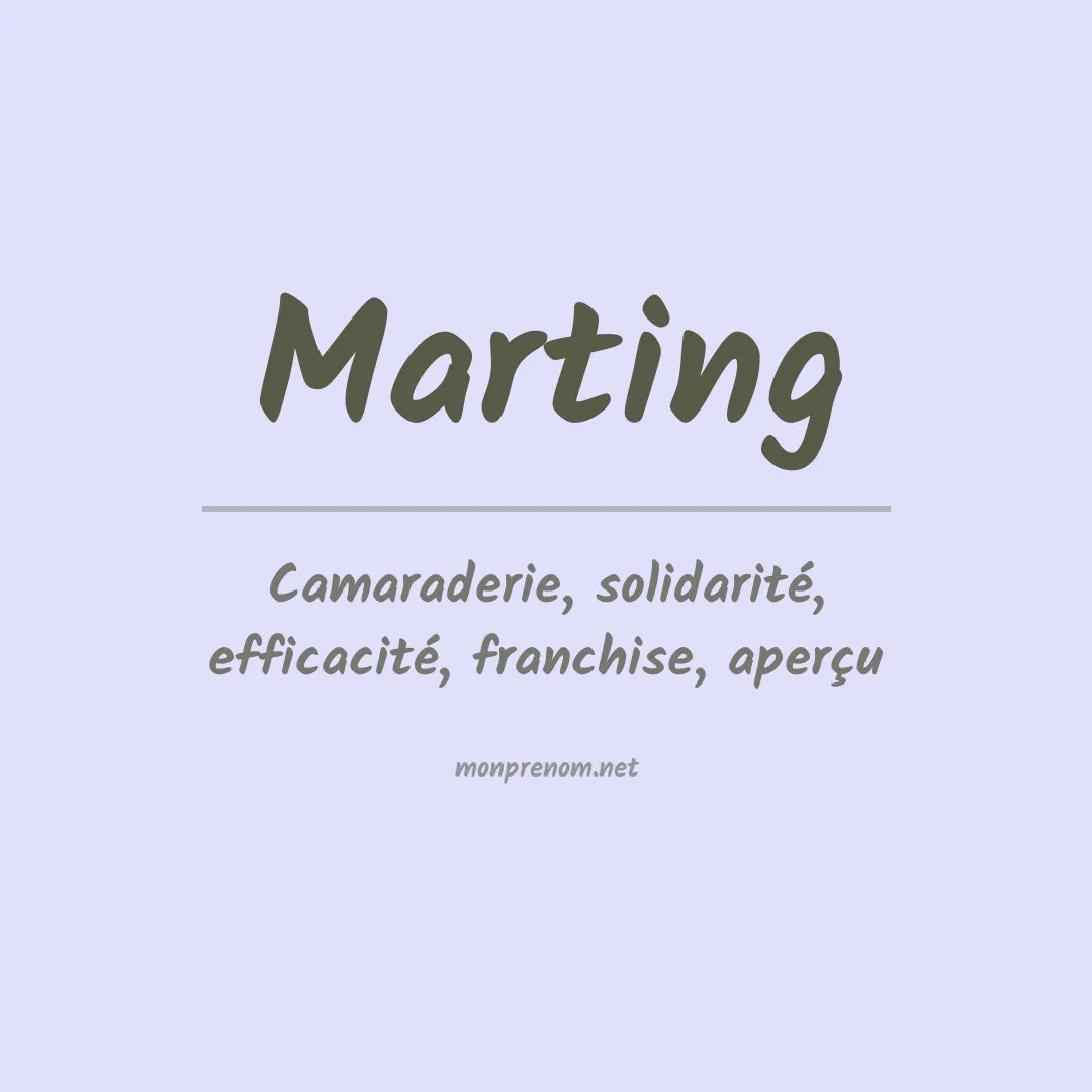 Signification du Prénom Marting