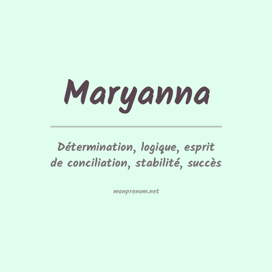 Signification du Prénom Maryanna