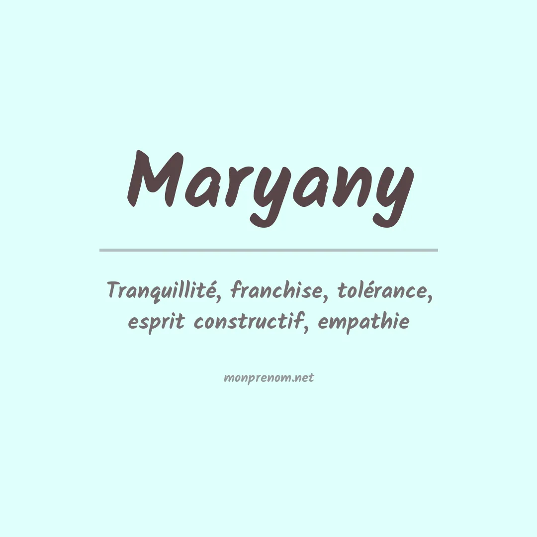 Signification du Prénom Maryany