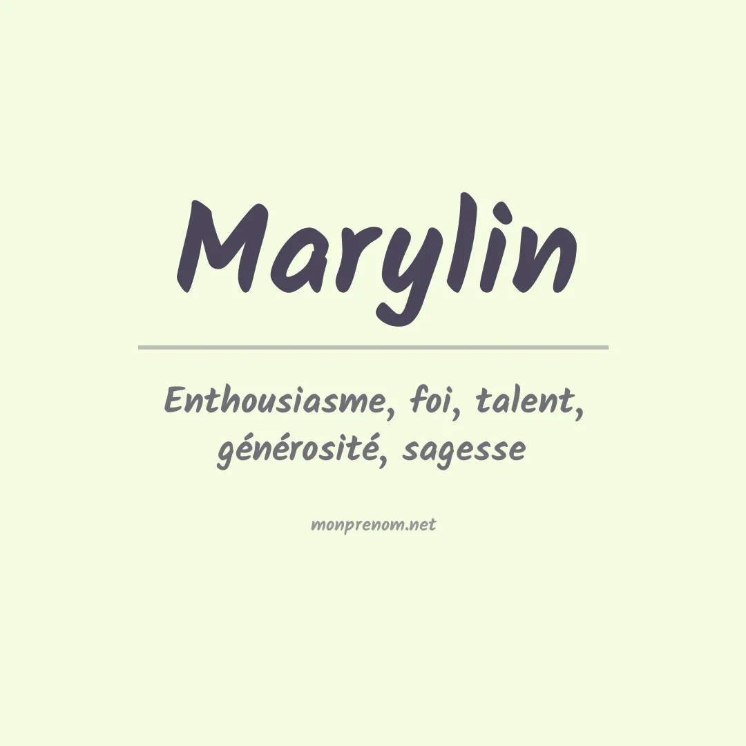 Signification du Prénom Marylin