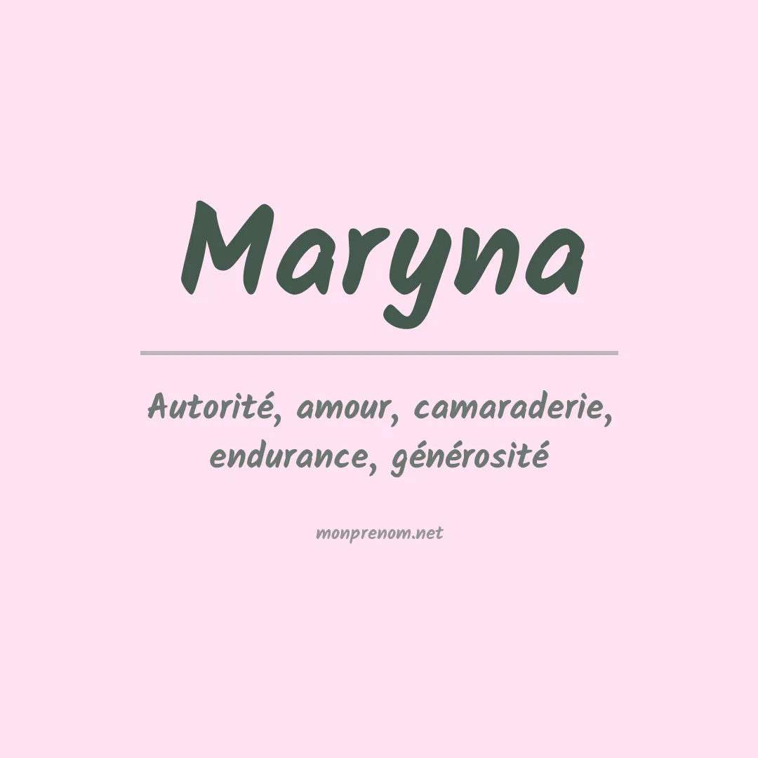 Signification du Prénom Maryna