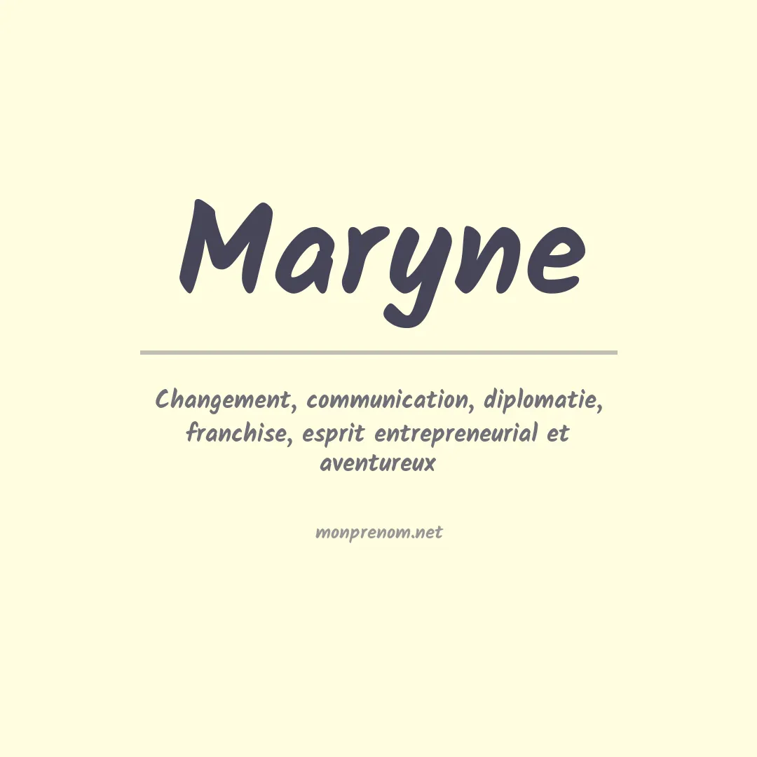 Signification du Prénom Maryne