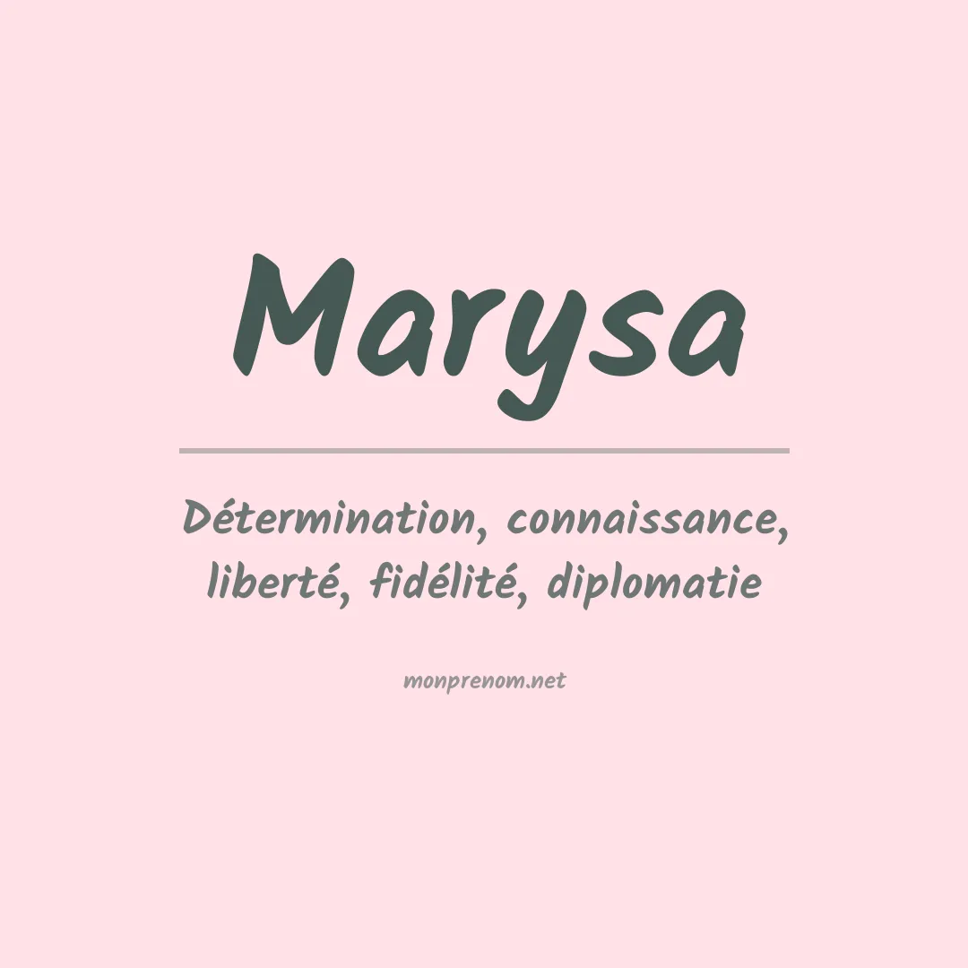 Signification du Prénom Marysa