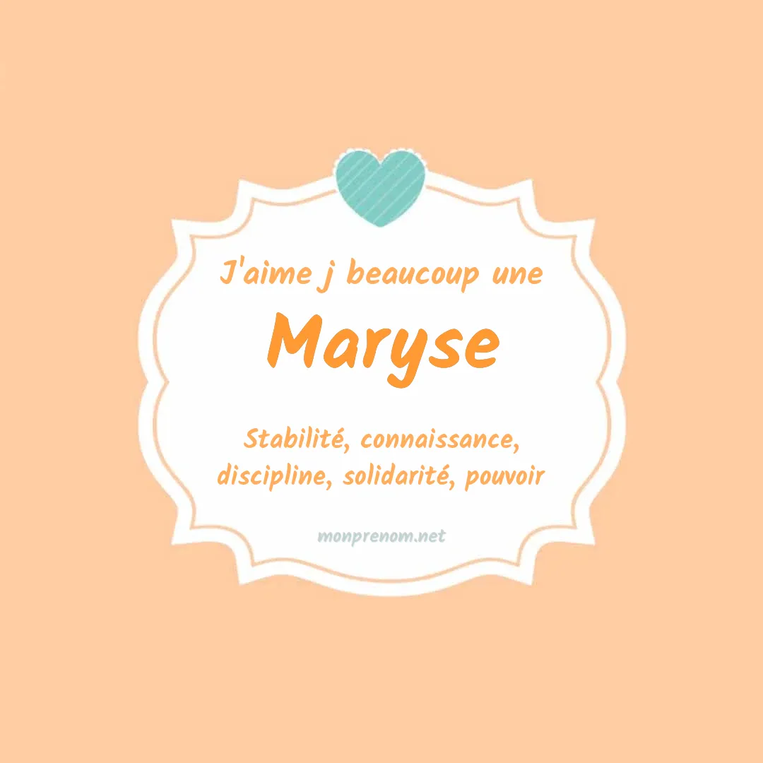 Signification du Pr nom Maryse