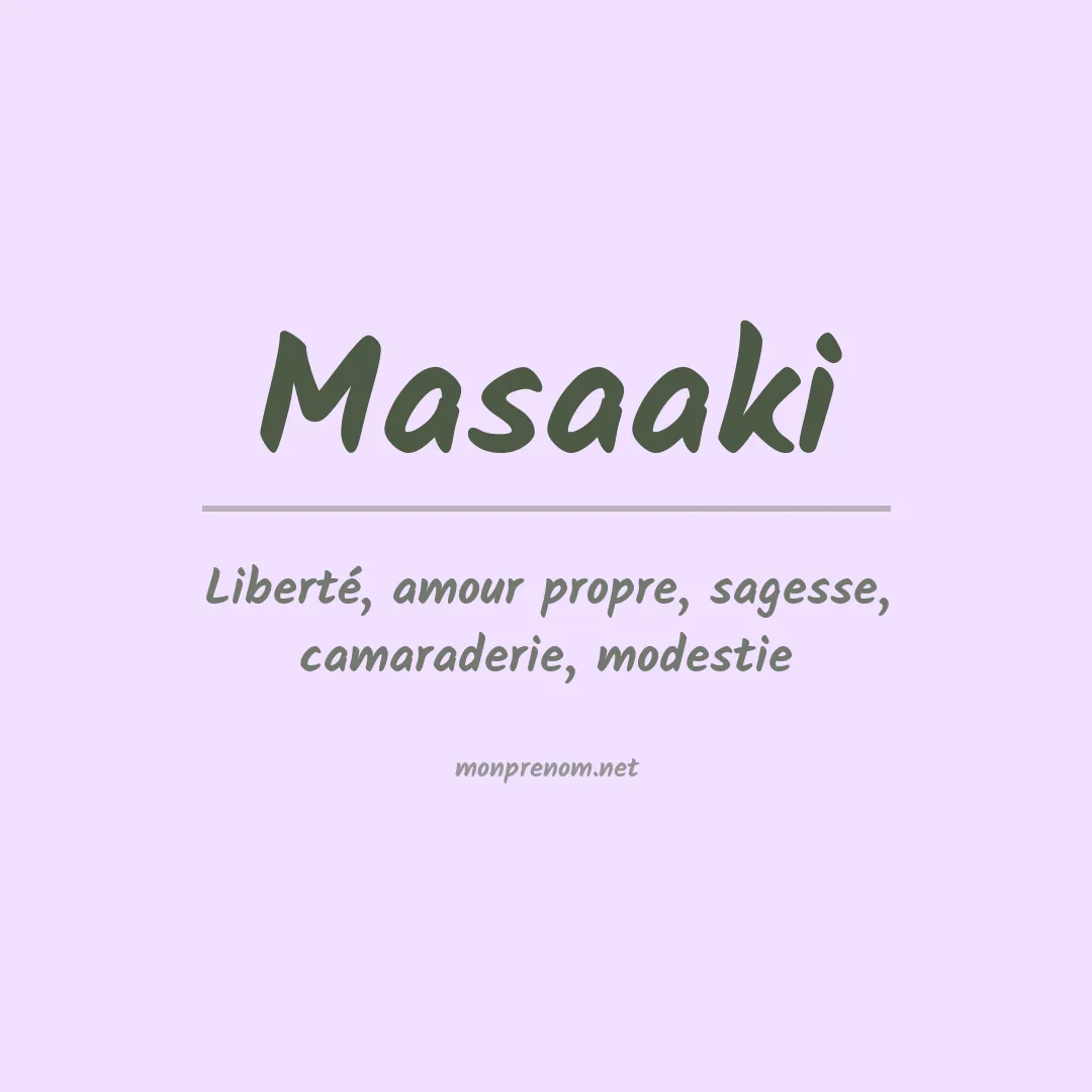 Signification du Prénom Masaaki