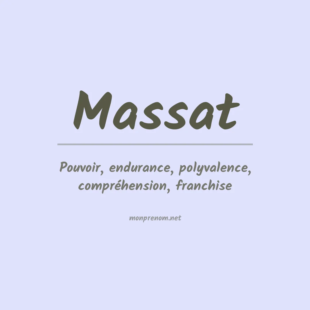 Signification du Prénom Massat Signification du Prénom Massat