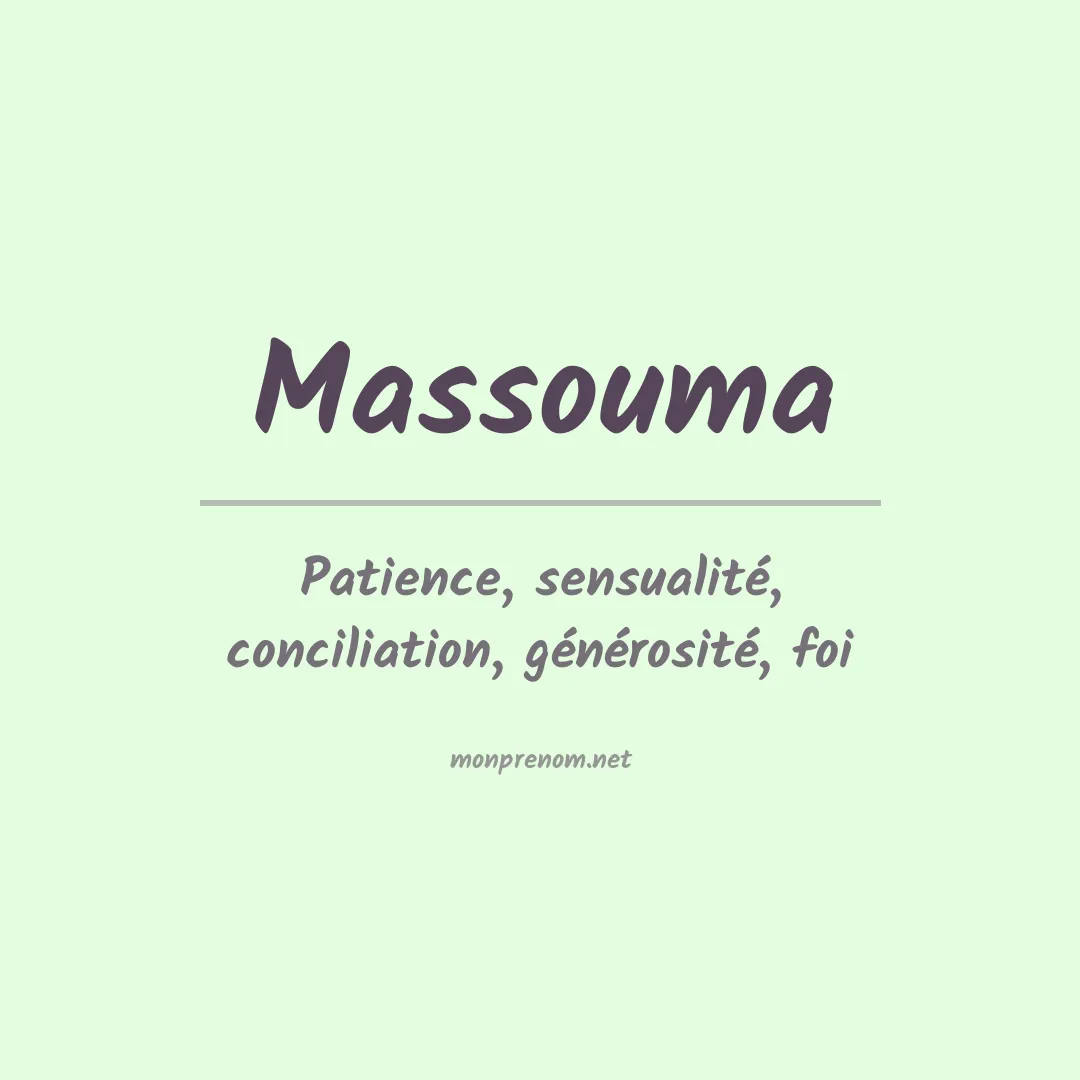 Signification du Prénom Massouma Signification du Prénom Massouma