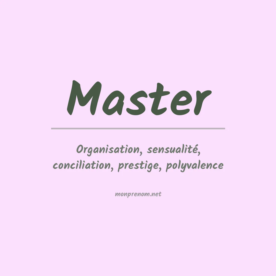 Signification du Prénom Master