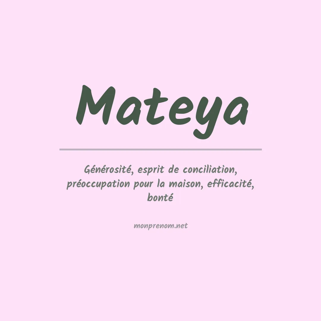 Signification du Prénom Mateya Signification du Prénom Mateya