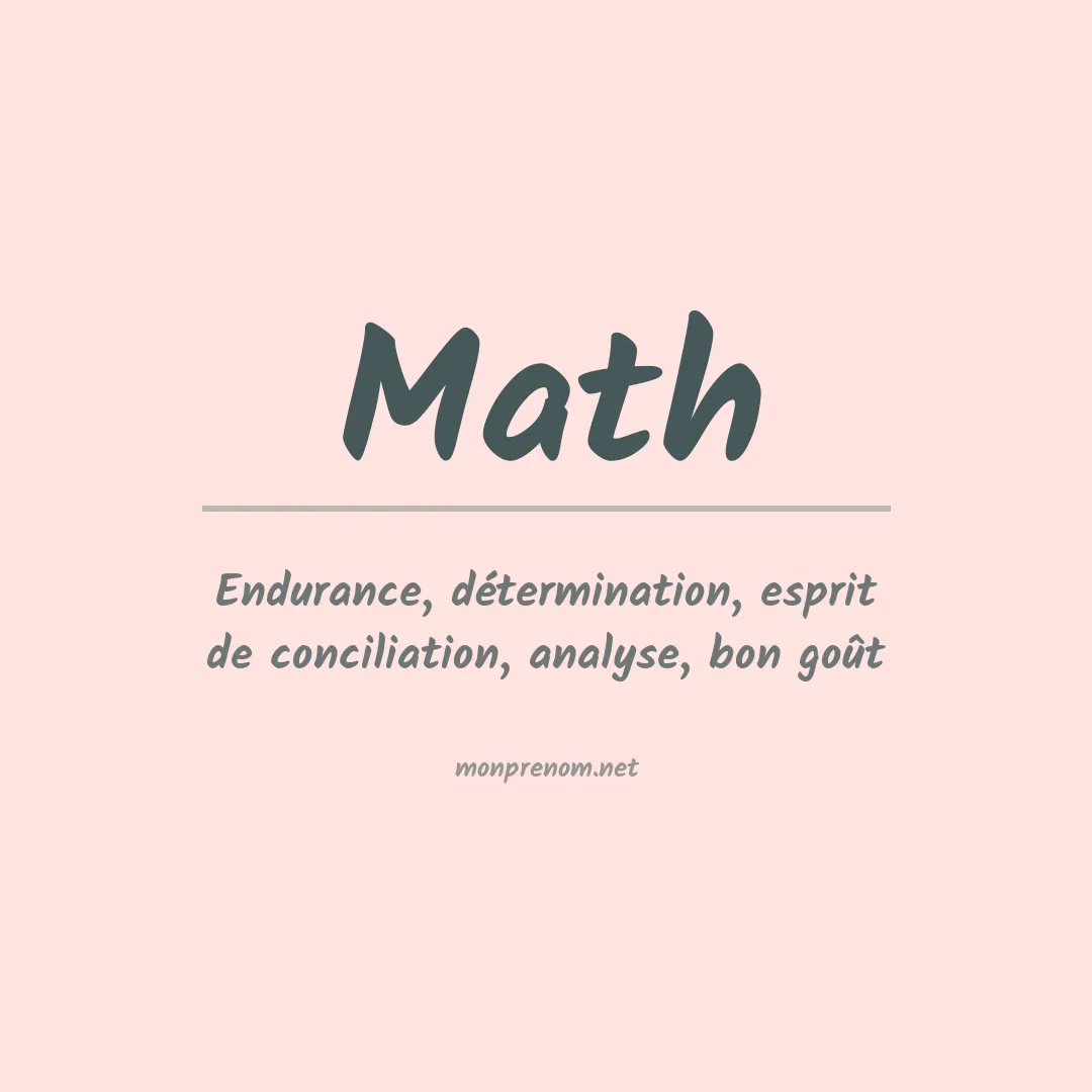 Signification du Prénom Math