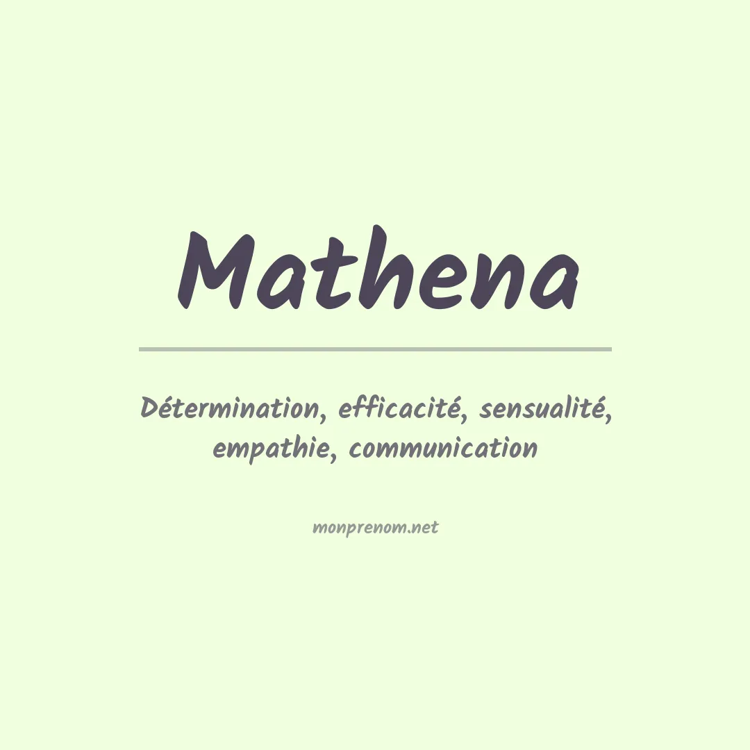 Signification du Prénom Mathena