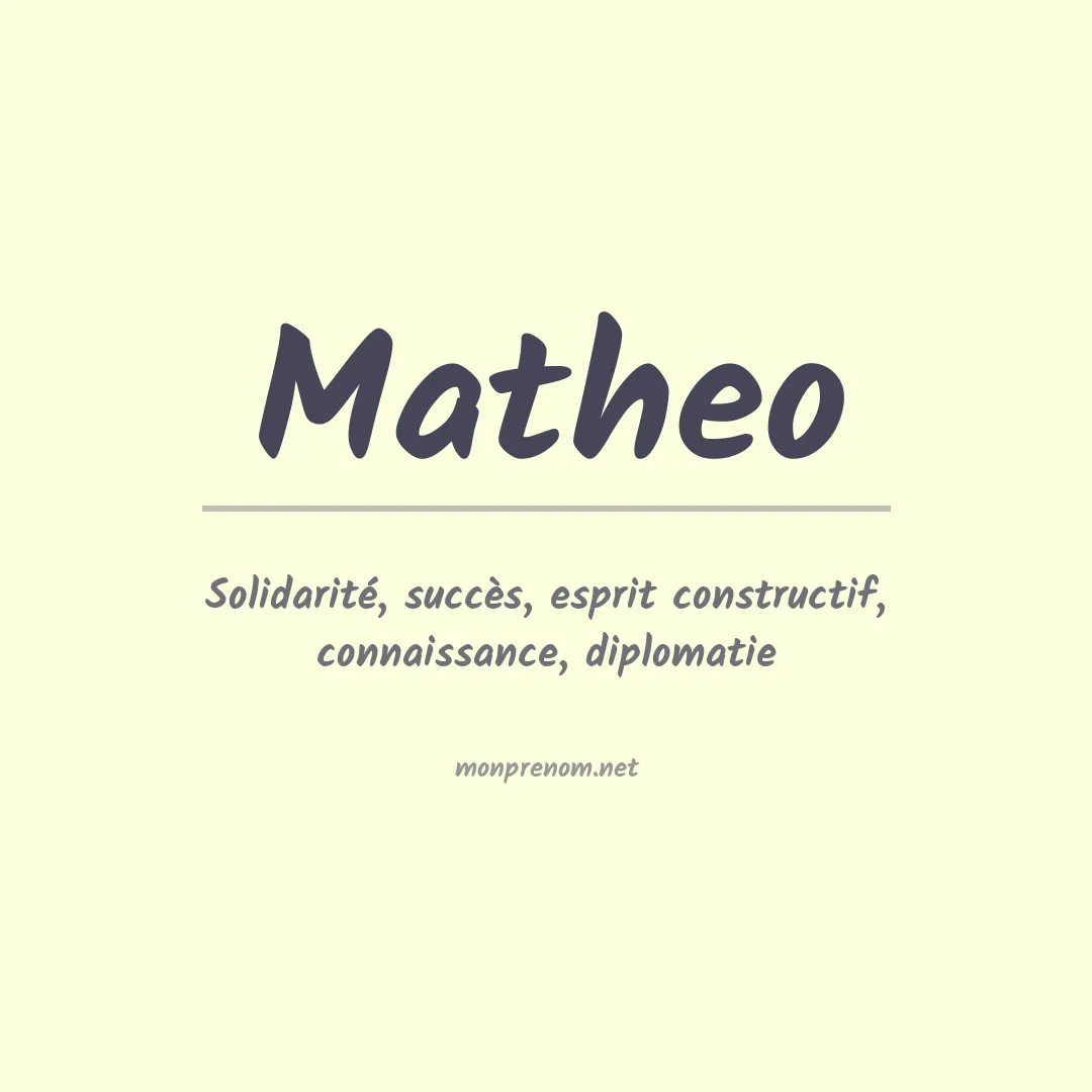 Signification du Prénom Matheo