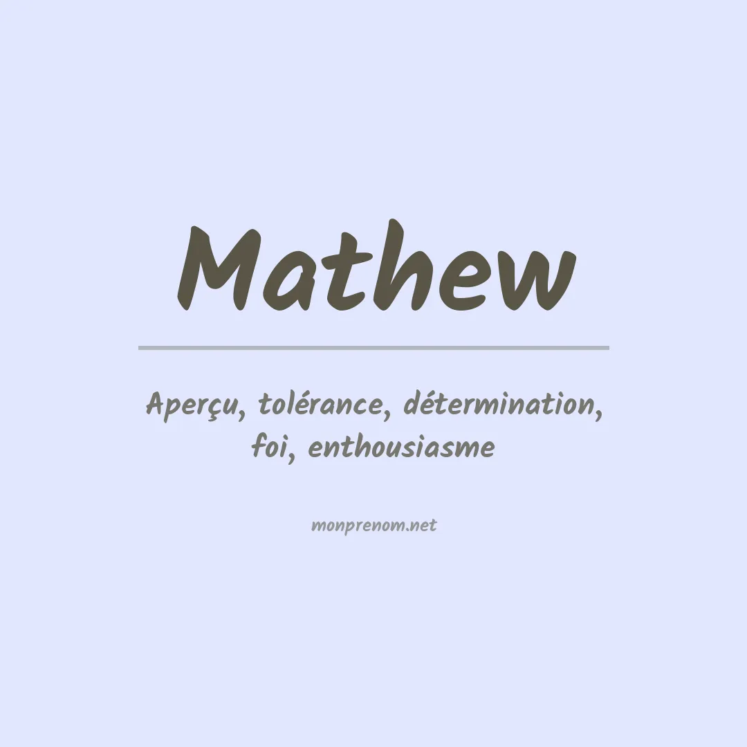 Signification du Prénom Mathew