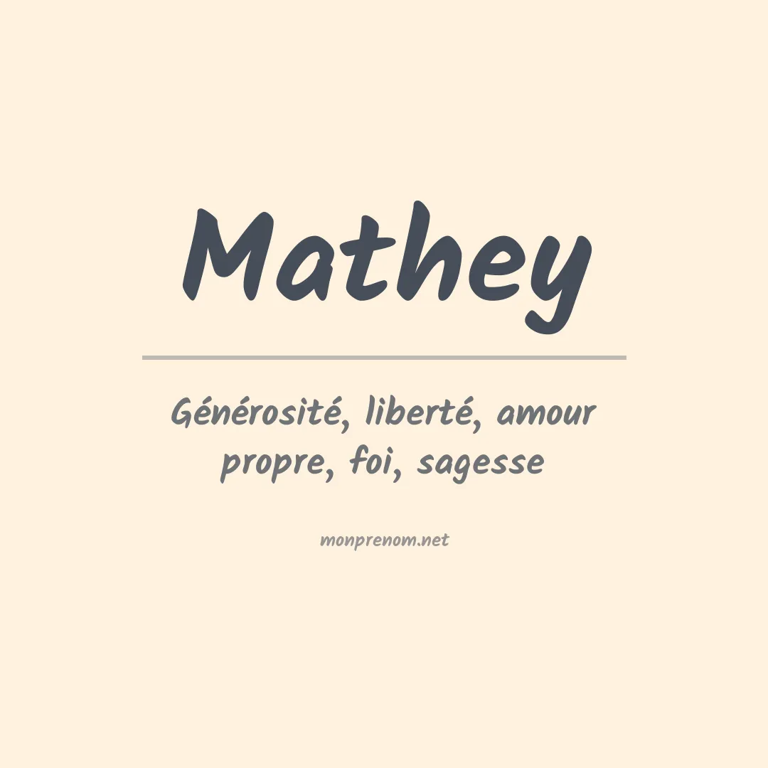 Signification du Prénom Mathey