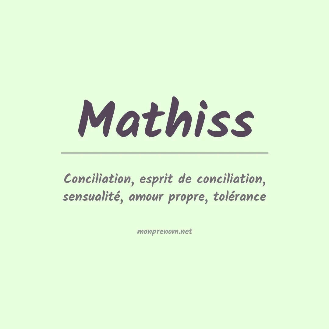 Signification du Prénom Mathiss