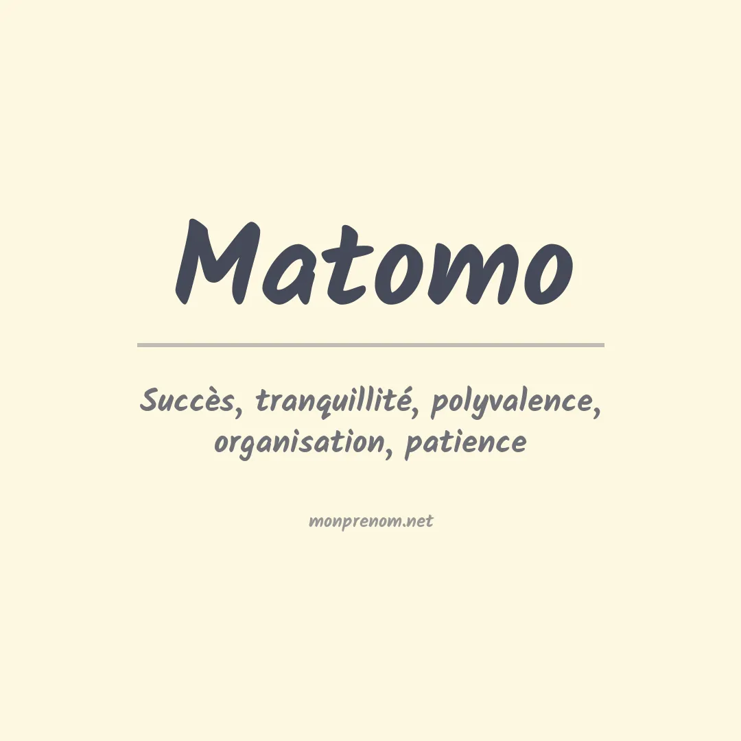 Signification du Prénom Matomo