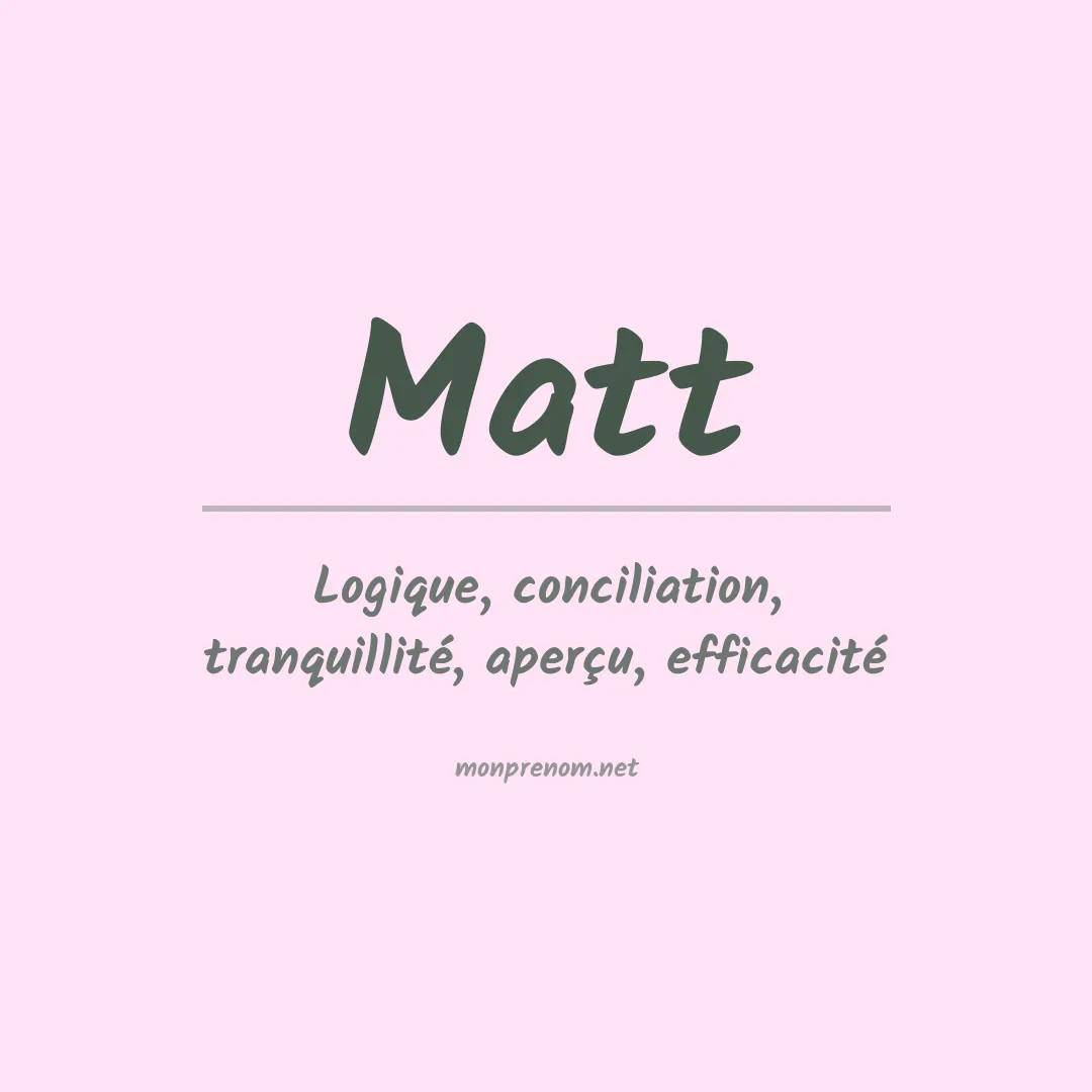 Signification du Prénom Matt