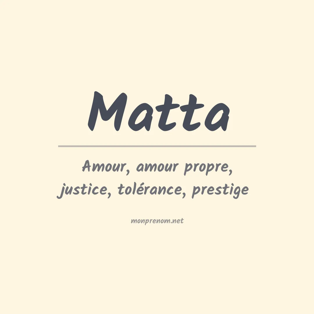 Signification du Prénom Matta
