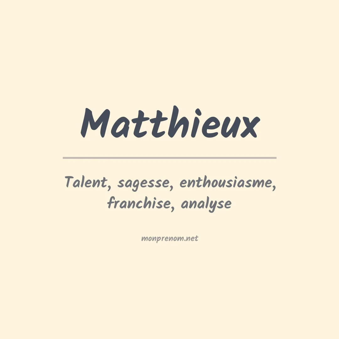 Signification du Prénom Matthieux Signification du Prénom Matthieux
