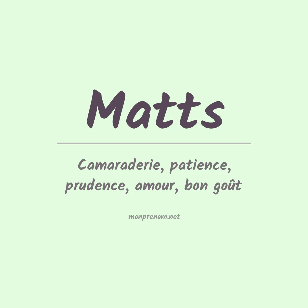 Signification du Prénom Matts