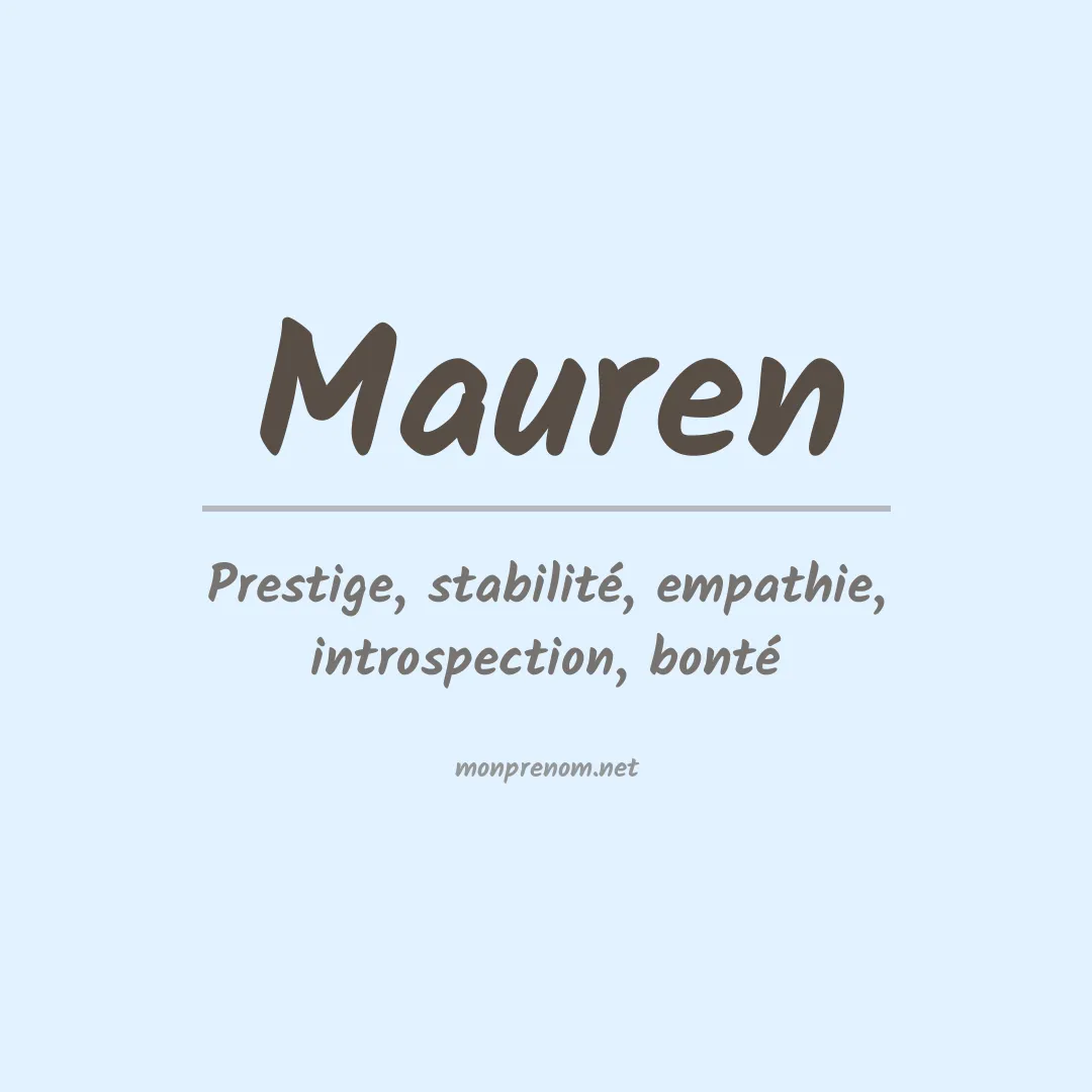 Signification du Prénom Mauren