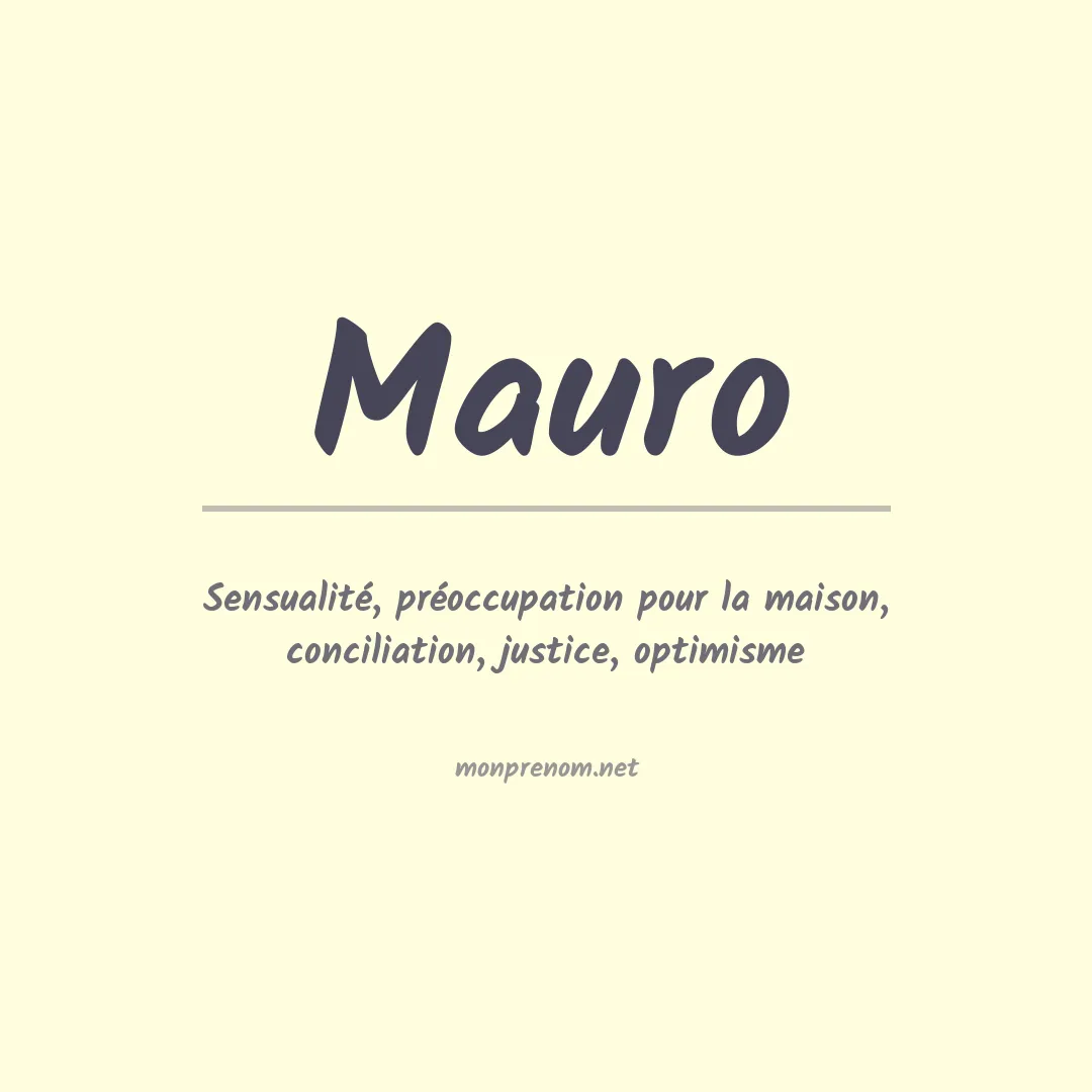 Signification du Prénom Mauro