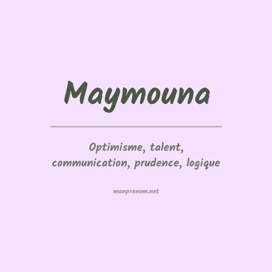 Signification du Prénom Maymouna Signification du Prénom Maymouna